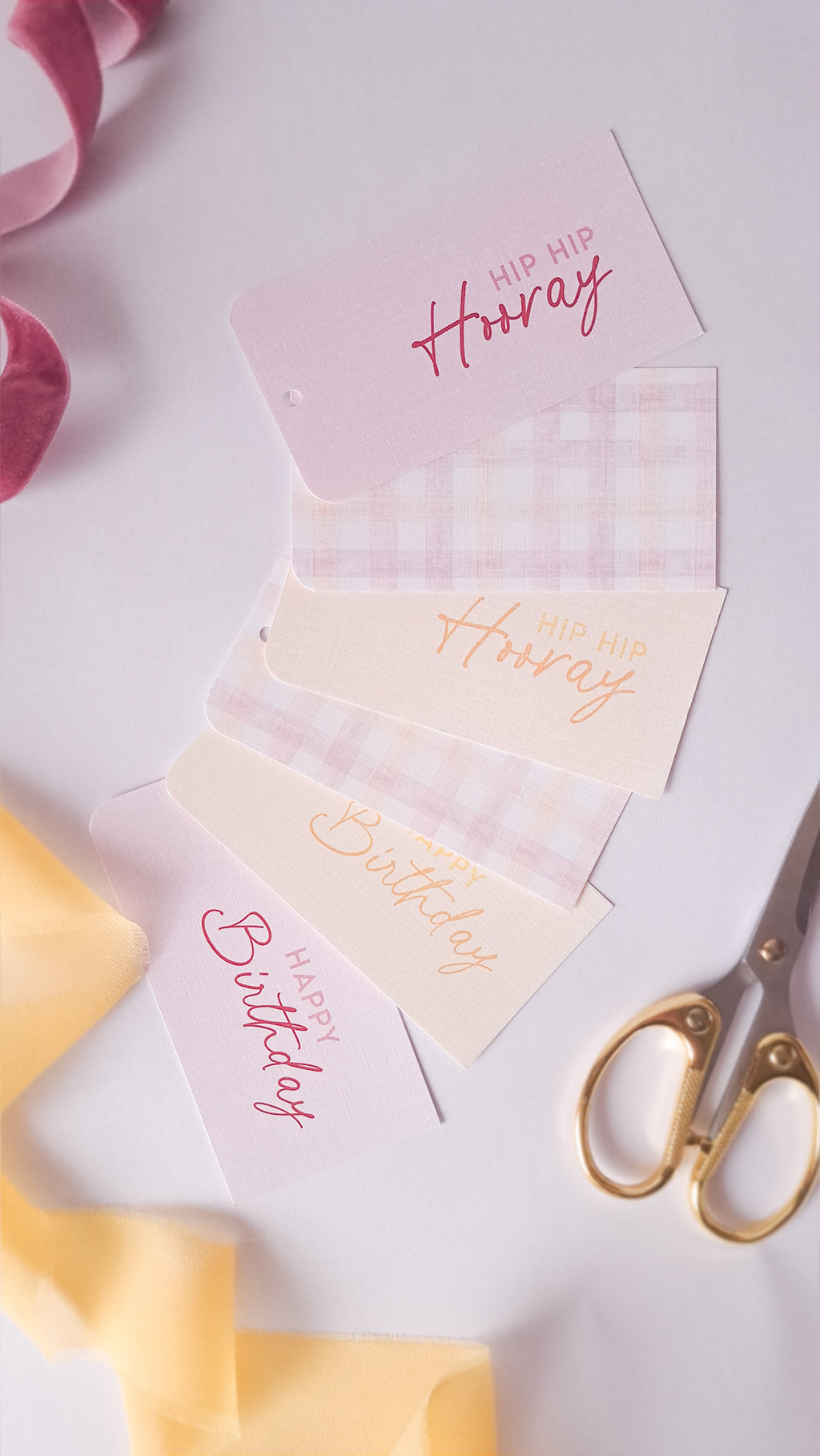 Mixed Pink & Yellow Gift Tags (Pack of 6)