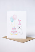 Party Poodle white - Greeting card
