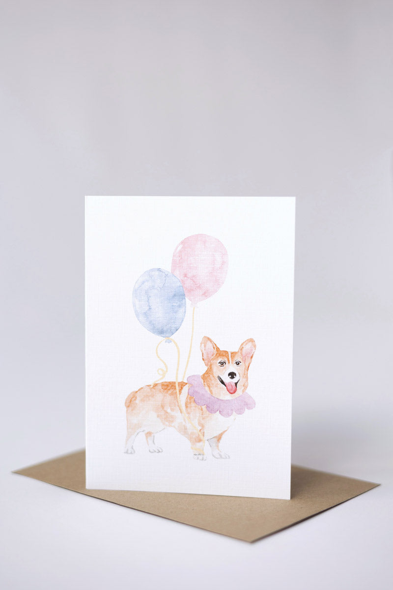 Party Corgi - Greeting card